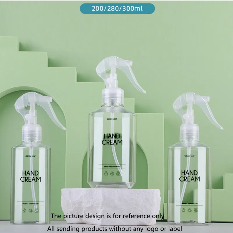 

10/25 шт., 300 мл, спрей для ручного триггера, прозрачная пустая пластиковая многоразовая бутылка, 200 мл, 280 мл, распылитель тумана, ПЭТ-бутылка