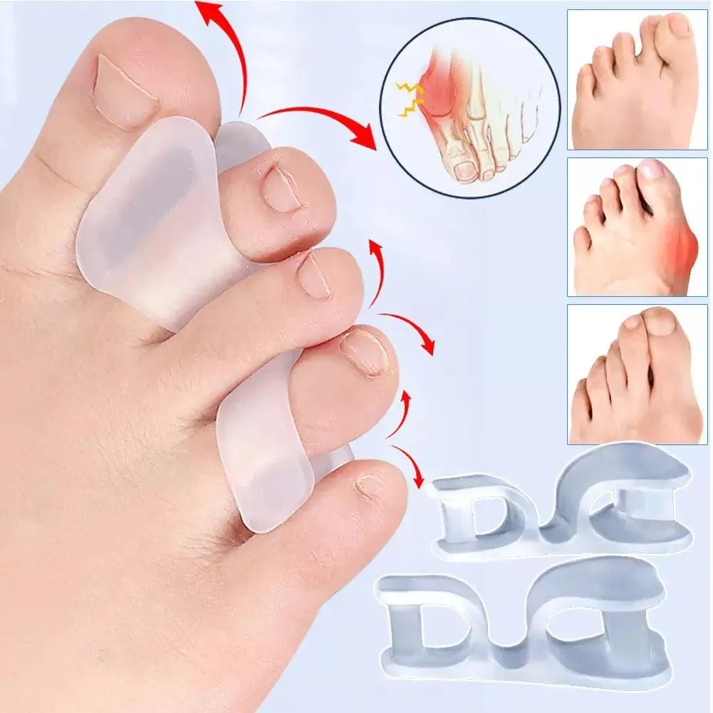 Alisador de Gel de silicona, separador de dedos de dos agujeros, Protector de dedos, juanete, ajustador de Hallux ﻿ Care, I9K7 Valgus, 1 par