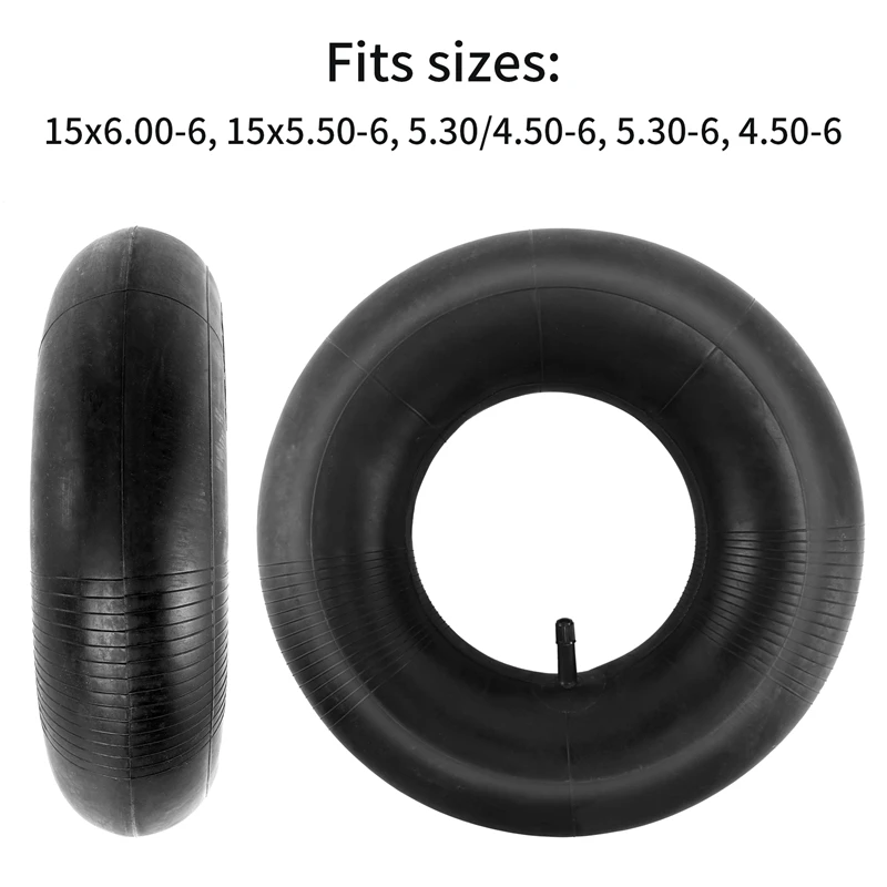 A33Z-مجموعة من اثنين من الأنبوب الداخلي لإطارات العشب 15X6.00-6 15X6X6 TR13 إطار جرار جزازة العشب