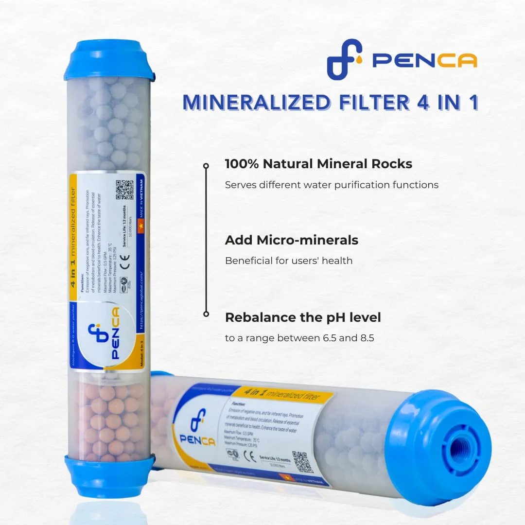 50PCS Wholesale T33K 4-in-1 Mineralized Filter Cartridge for Home RO Systems - Enhances Essential Minerals