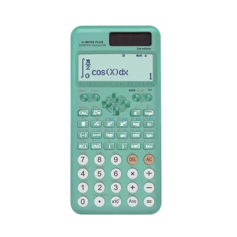 A53M-991ES PLUS-2Nd Scientific Calculator 417 Functions Solar Functional Calculator For School Students And Teachers Green