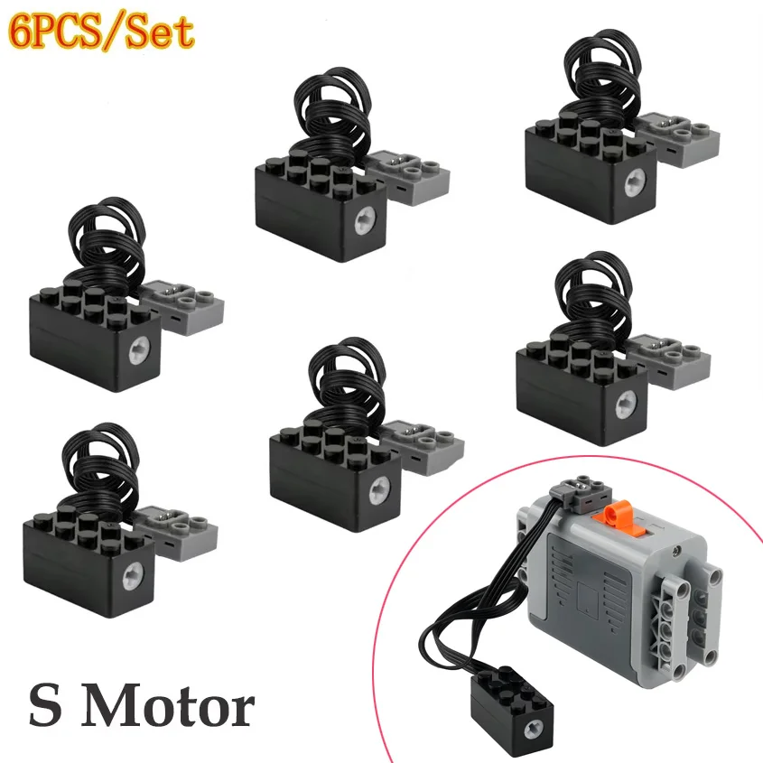 

6PCS S Drive Motor Technology Building Blocks Parts Power Functions Assembly Motors Puzzle MOC Bricks Modified Toys Accessories
