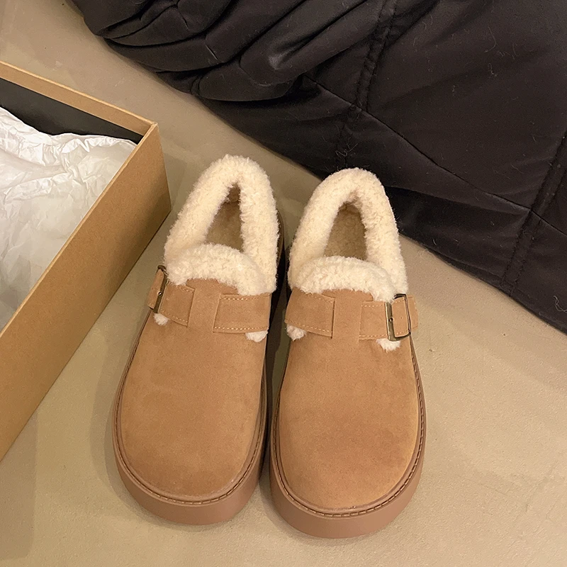 

Winter New Thick Snow Boots Women's Fashion Round Head Deep Mouth Suede Anti-slip Wear-resistant Low-top Shoes
