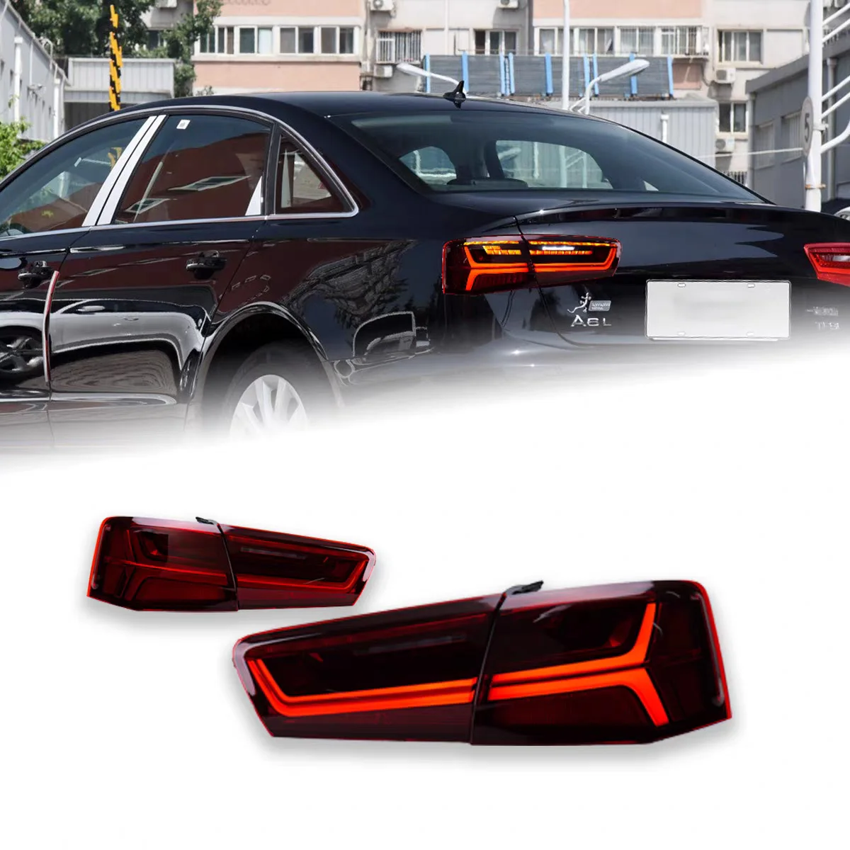 Car Accessories Full LED Tail Lights For Audi A6 A6L S6 C7 2012-2015 Rear Sequential Signal Lamp Plug And Play 12V DRL Signal