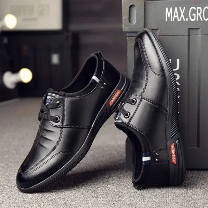 

2026 Мужская повседневная кожаная обувь в новом стиле, модная кожаная обувь в корейском стиле стелькой, увеличивающая рост