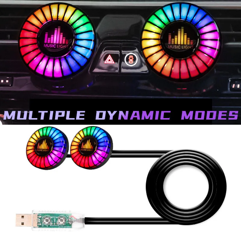 Lâmpada de Ritmo Musical para Carro, Aromatizador de Ar RGB LED com Controle por Aplicativo, Luz Ambiente Musical com 256 Opções de Cores, Lâmpada Ambiente para Interior de Carro
