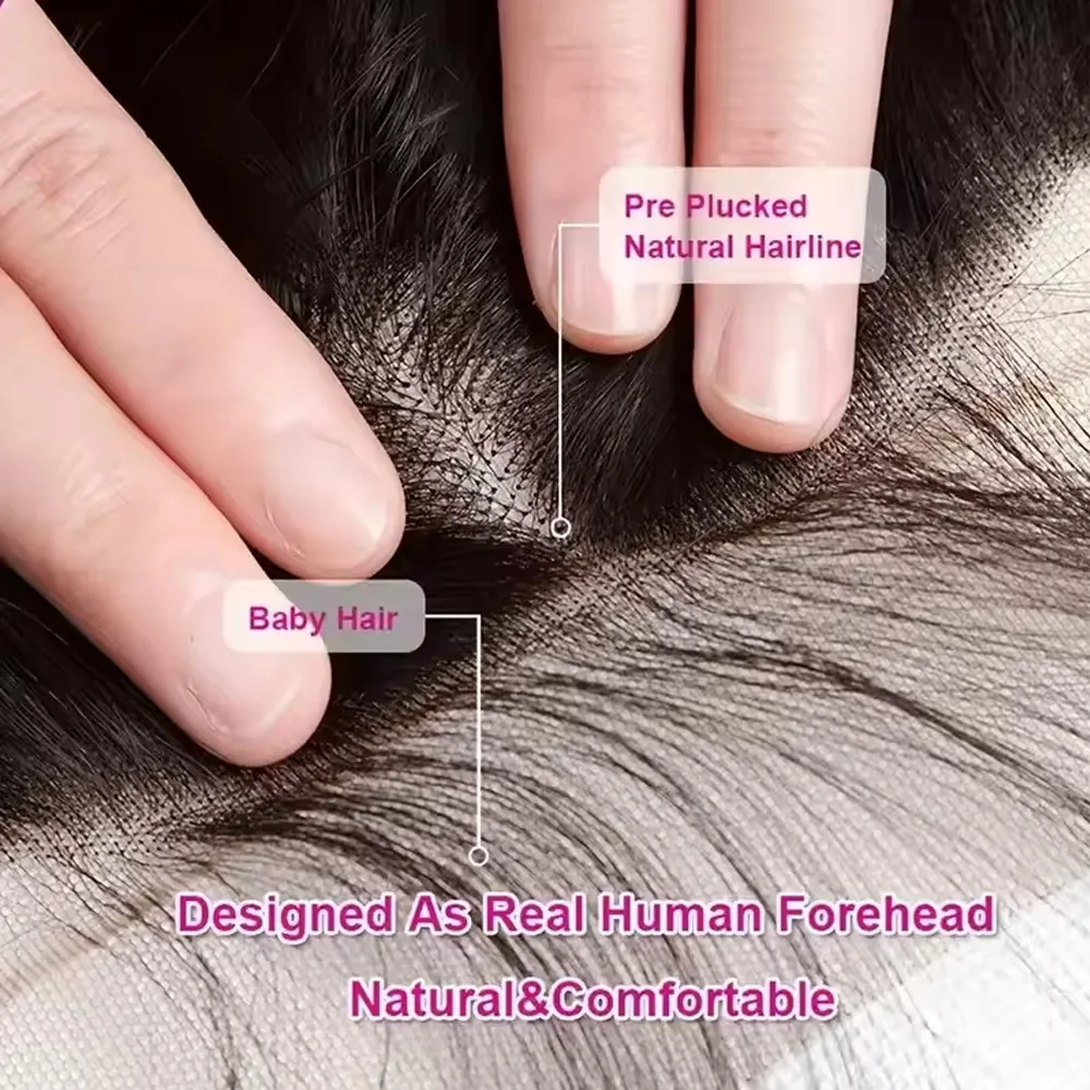 13x4 13x6 Lace Frontal Closure Only Human Hair Transparent Lace Pre-Plucked Soft Body Wave 6x6 5x5 Lace Closures for Wig Making