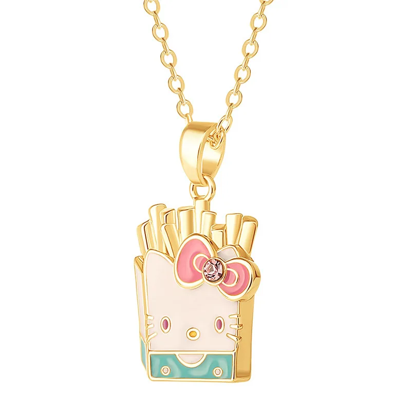 

Miniso's hot-selling Sanrio Katie Series Pendant French Fries Hot Air Balloon Ice Cream Diamond Necklace