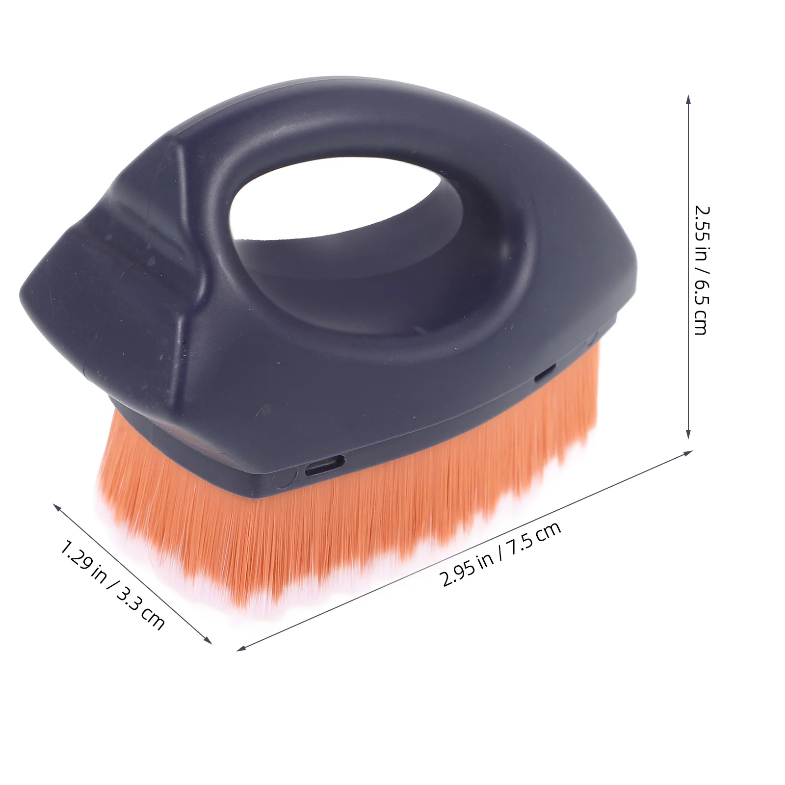 Brocha para base, parte superior plana suave para colorete en polvo líquido, herramienta de contorno de mezcla de maquillaje facial pequeña portátil, viaje