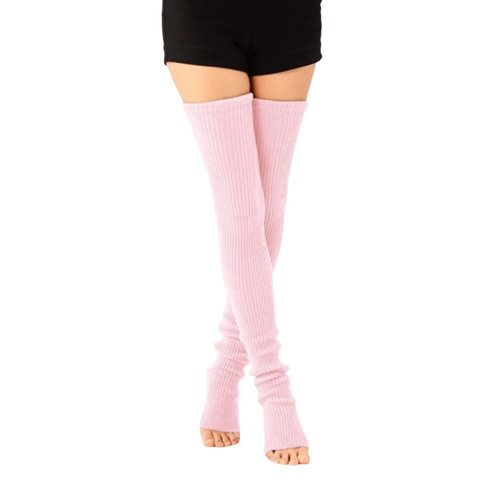 Simple Knitted Leg Warmers Multicolor Thickened Warm Above Knee Socks Lolita JK Stripe Long Stockings Girls