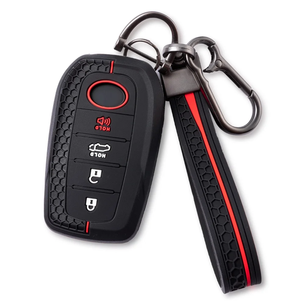 Silicone Car Key Case Caps For Toyota Tacoma Fortuner Corolla Venza Grand Highlander RAV4 XSE Prime Land Cruiser Hilux 2023 2024