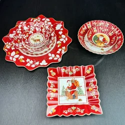 Western Cuisine Plate German V Bao Tableware Christmas Series Toy Joy Mug Bowl Salad Dish Dessert Plate  Fruit Holder