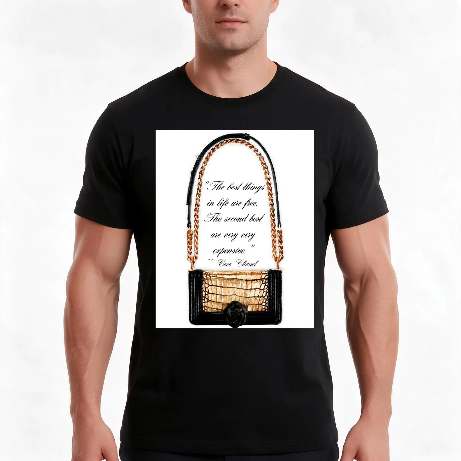 Haute Couture Bag or Purse T-Shirt, Summer Casual Cotton Tee, Oversized Streetwear Tops, Vintage Graphic Print, Unisex Men Women