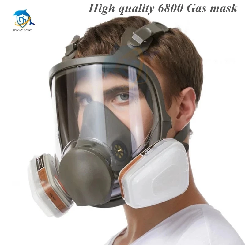 6800 Anti-Fog Gas Mask, Industrial Paint, Spray, Vaccination, Safety, Work, Dust Filter, Full Face Protection with Formaldehyde