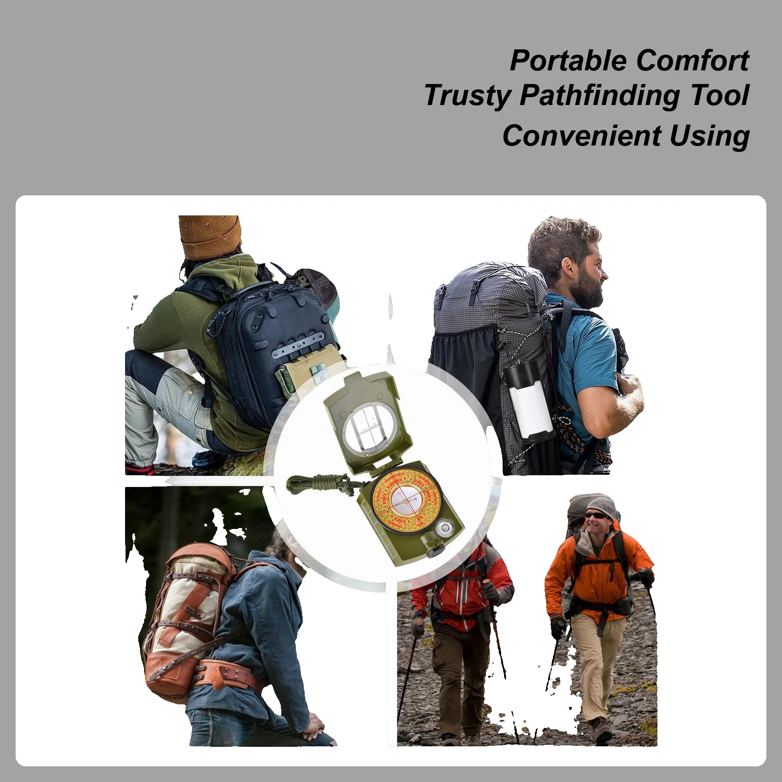 Compass For Hiking Gear Tool With Lanyard & Pouch Waterproof Navigation Compass For Backpacking Navigation Fishing Scout Camping