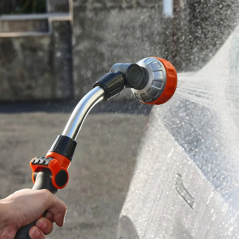 Heavy Duty Garden Hose Spray Head Sprayer, Rotary Spray Head, Long Spray Bar