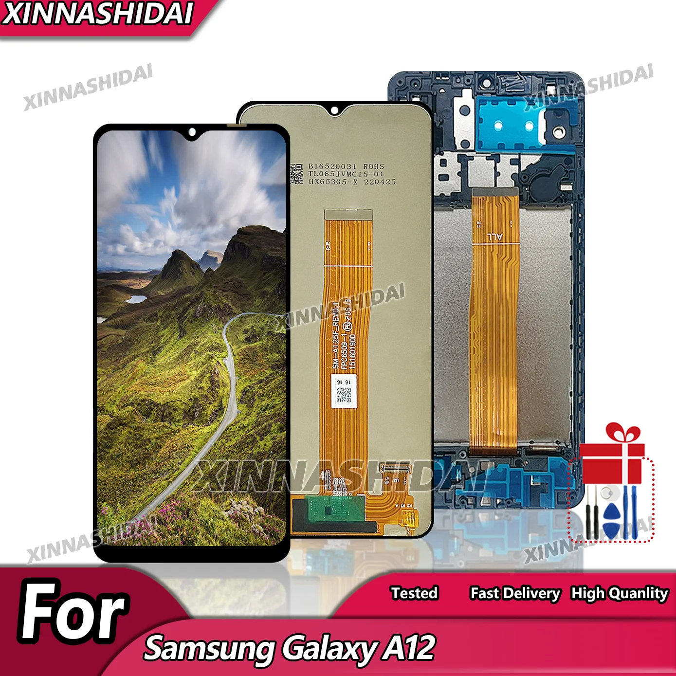 Pantalla A12 de 6,5 pulgadas para Samsung Galaxy A12 A125F A127F pantalla LCD Digitalizador de pantalla táctil para Samsung A12 reemplazo de pantalla