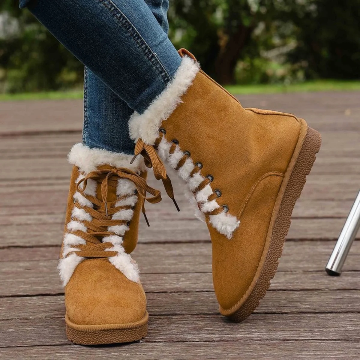 2025 New cross-border trade large-sized fashionable suede snow boots for trendy and versatile women