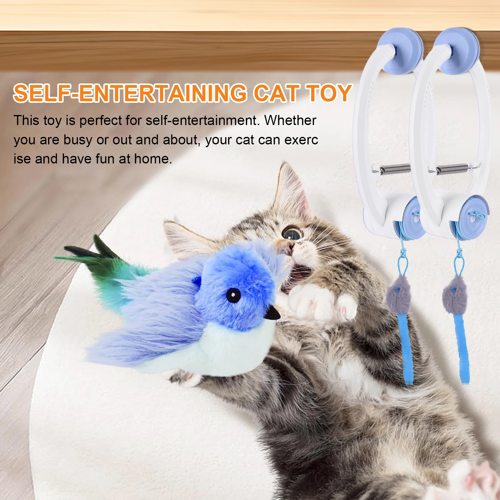 Retractable Door Hanging Automatic Retractable Kitten Toys Independent Play Hanging Door Cat Toys for Cat Kitten Playing Exercis