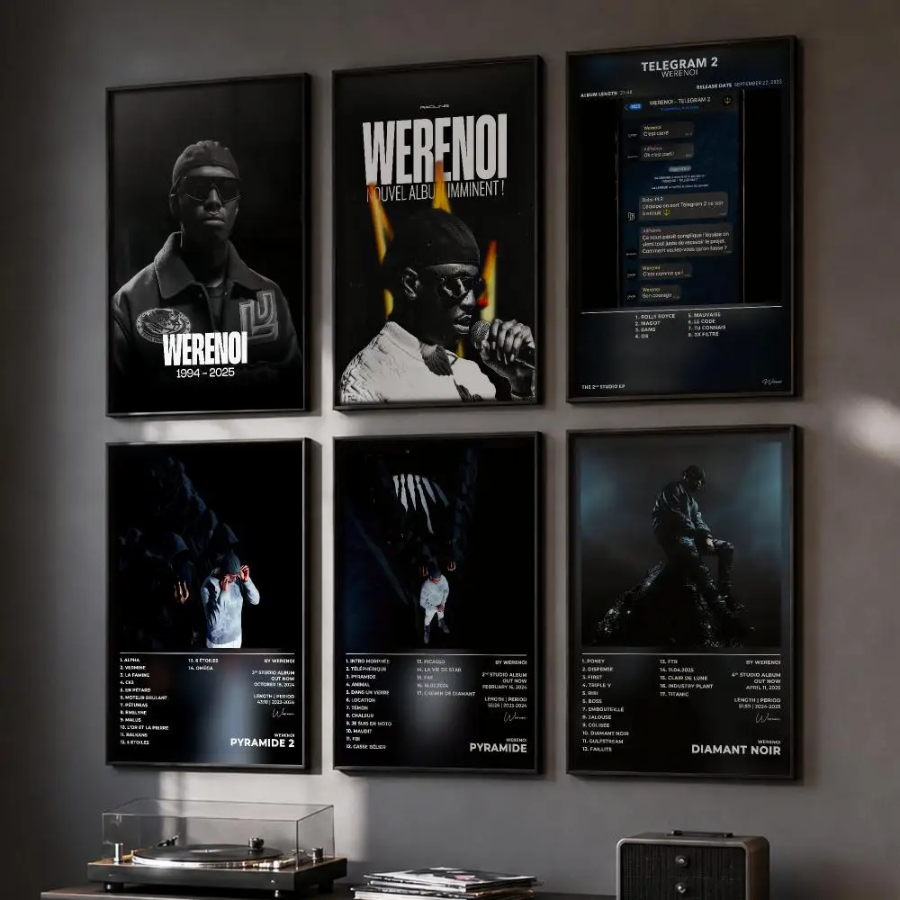 Singer W-Werenoi Diamant Noir Poster HD Wandaufkleber für Zuhause, Flur, Wohnzimmer, Schlafzimmer, Bar, Büro, Dekor, Kunstdrucke