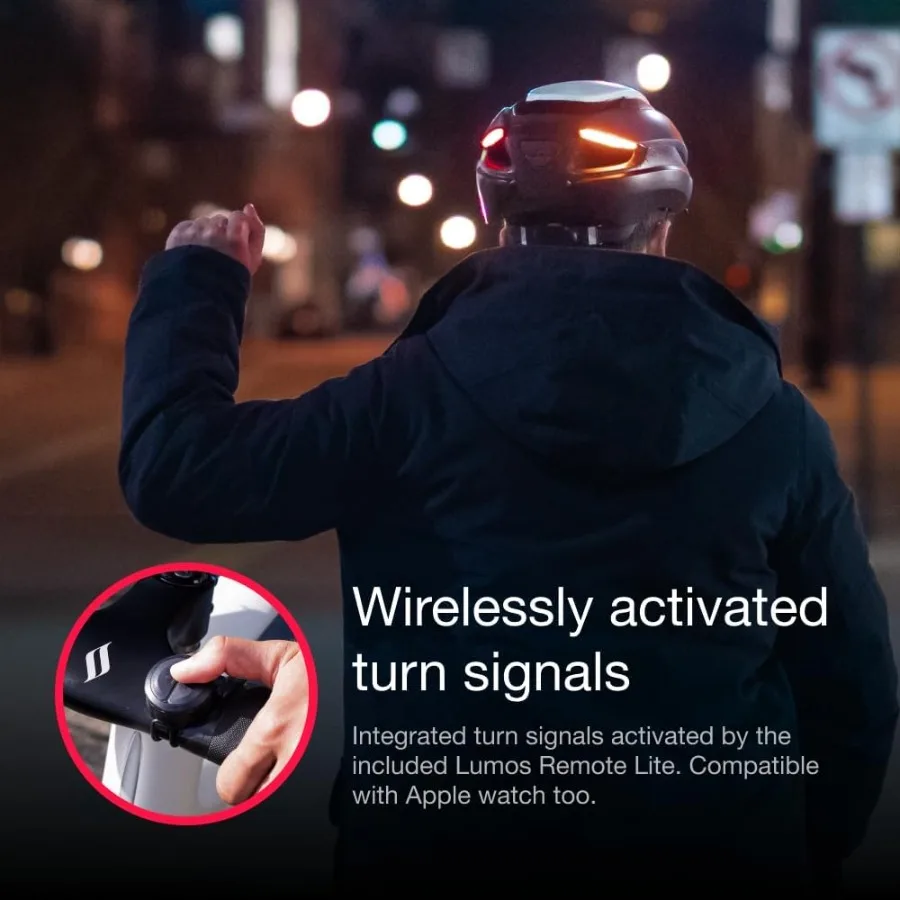 خوذة الدراجة الذكية Lumos Ultra مع أضواء LED أمامية وخلفية قابلة للتخصيص وإشارات الانعطاف لتحسين الرؤية والأمان o #3