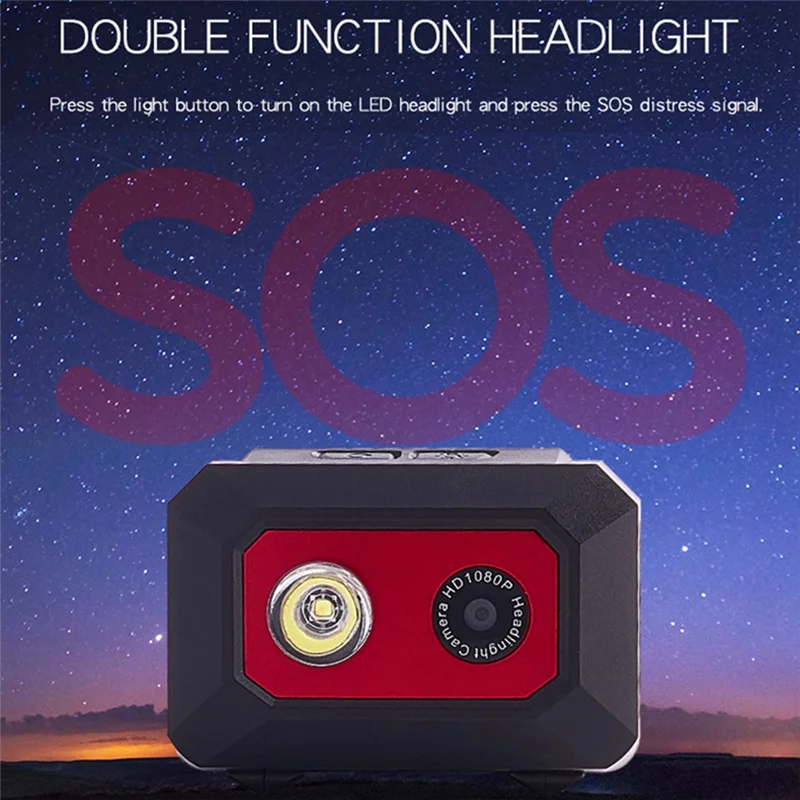 

New Tech HD 1080P Outdoor Sport Camera F18 Night Vision Camcorder SOS Head-Mounted Action Cameras Helmet Video Recording DVR Cam