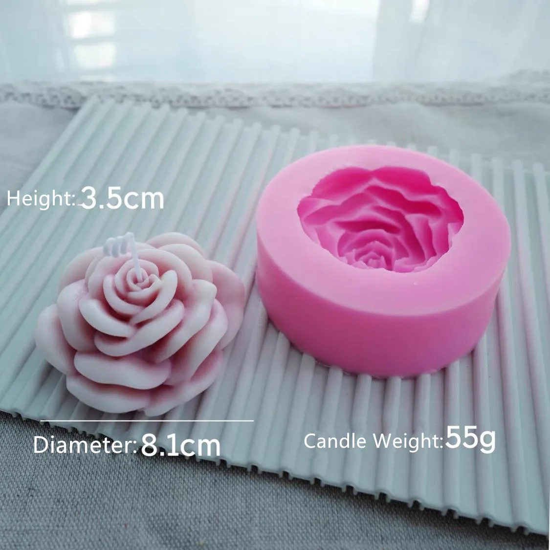 3D Rose Candle Mold Floral Handmade Flower Soap Candle Molds Cake Wax Melt Aroma Plaster resin Crafts Mould