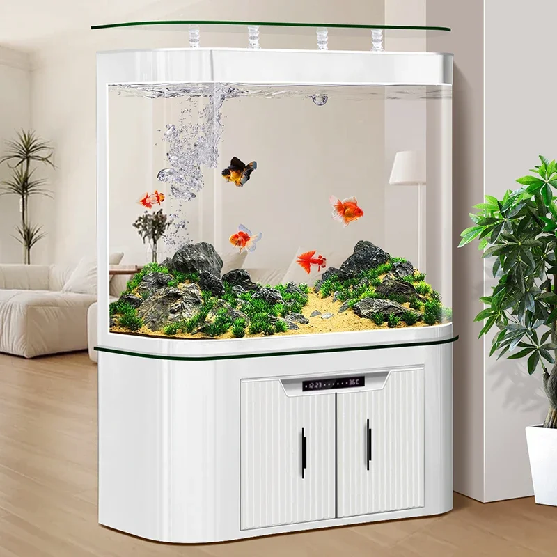 Fish tank aquarium modern light luxury bottom filter large, medium and small living room lazy ecological water-free