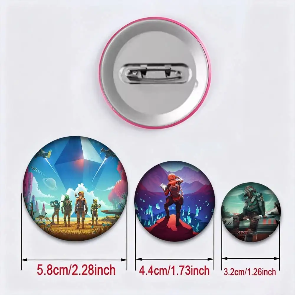 No Man S Sky Space Game  25 32 44 58 75mm Badges Personalized Round Brooches Pins Accessory Gift