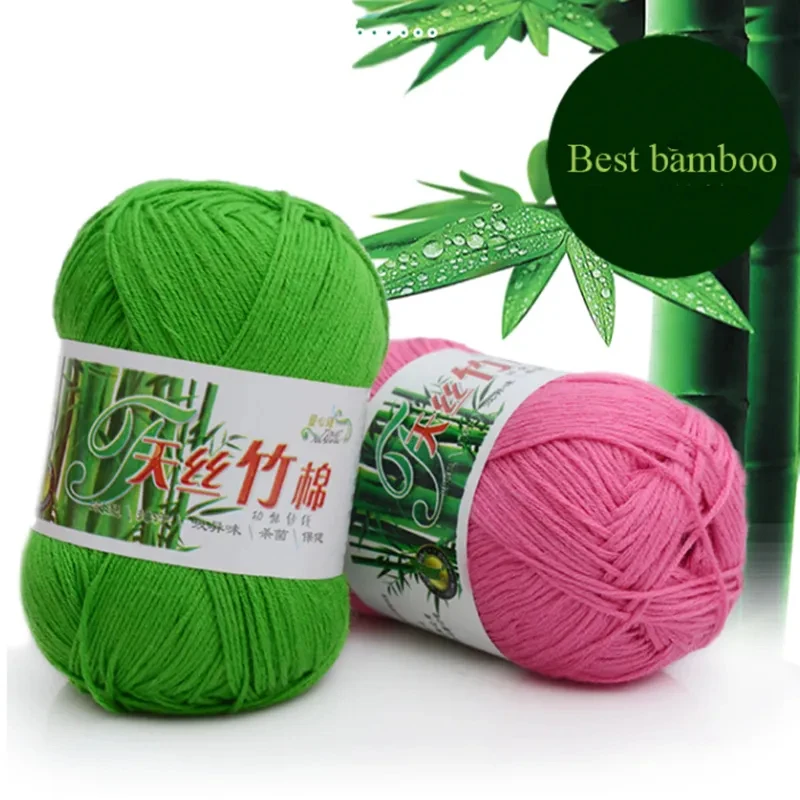 1pcs Kniting Bamboo Cotton Yarn Warm Soft Natural Knitting Crochet Knitwear Wool Yarn Bamboo Fiber Cotton