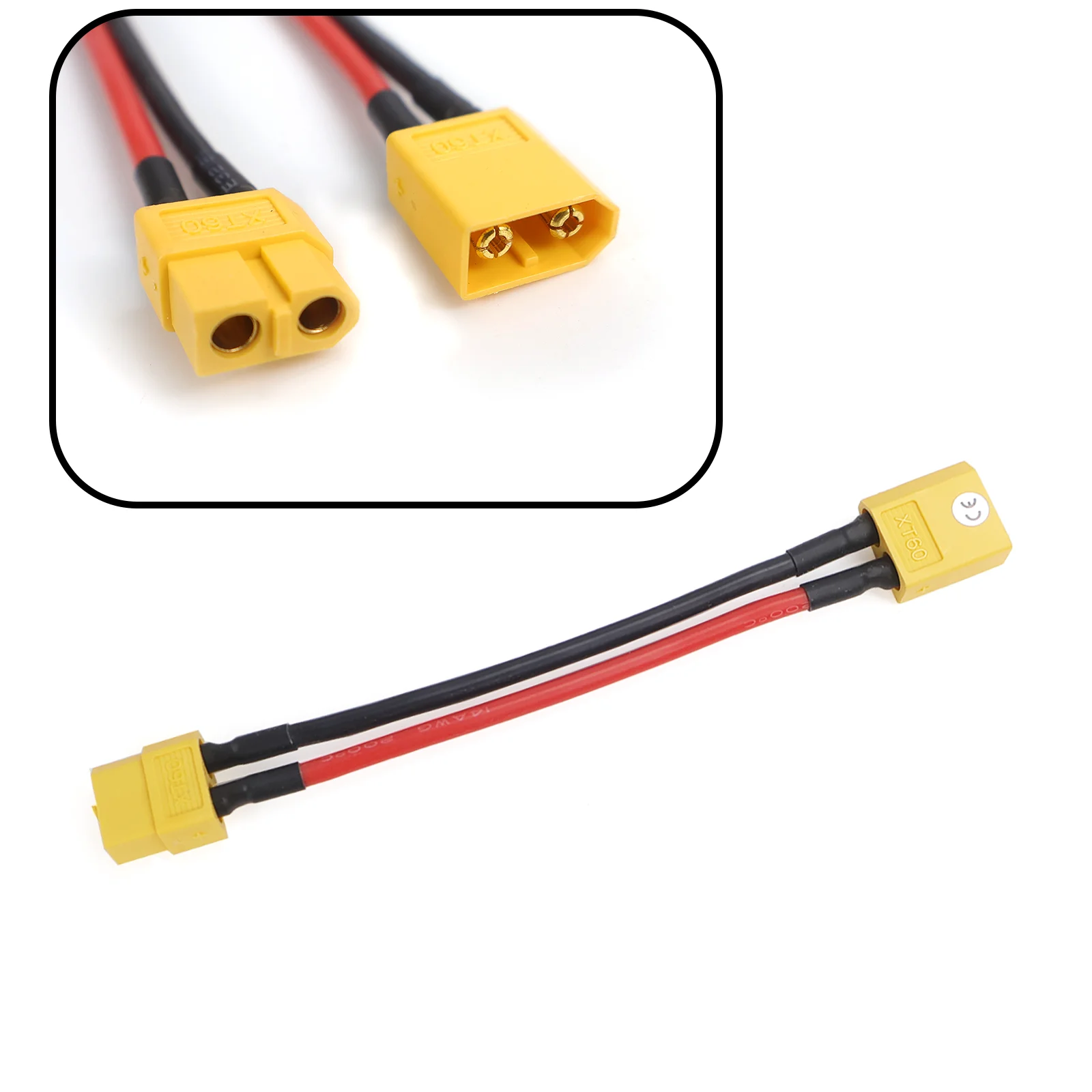 XT60 Extension Parallel Cable Male Female Y Splitter 1 to 2 1 to 3 10cm 14AWG for RC Battery ESC