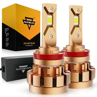AUXBEAM F-16 PLUS SERIES H11 LED Headlight Bulbs 18000LM 70W 6000K COOL WHITE Plug-and-Play BUILT-IN CAN-Bus Car Lights