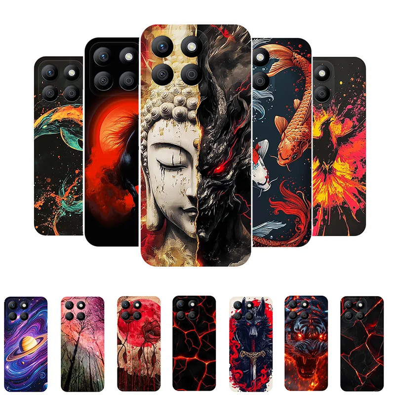 

Soft Case For Honor X8C X7C X9C Butterfly Horse Tiger Wolf Painted Protective Phone Case Coque Honor X9C Smart Silicone Cover
