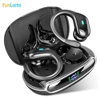 Auriculares deportivos Bluetooth IPX7 auriculares inalámbricos impermeables 60 horas de música con micrófono pantalla LED de potencia gancho para la oreja suave auriculares TWS