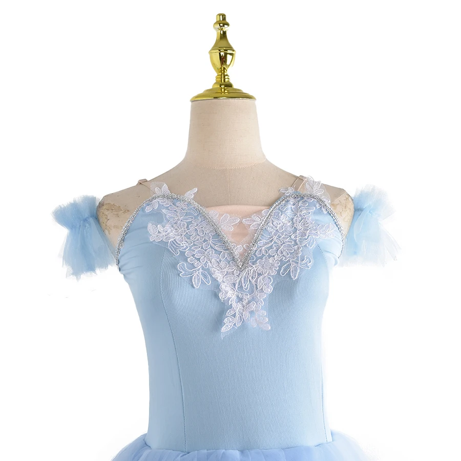 Costume de Ballet Giselle romantique pour filles, longue robe en Tulle veloutée avec manches bouffantes, tenue de ballerine de chœur aux couleurs pastel