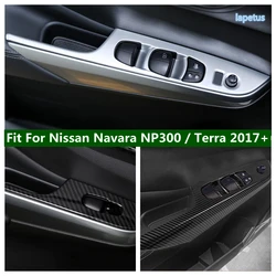 Inner Door Armrest Window Rise Lift Down Control Switch Panel Cover Trim Fit For Nissan Navara NP300 / Terra 2017 - 2021