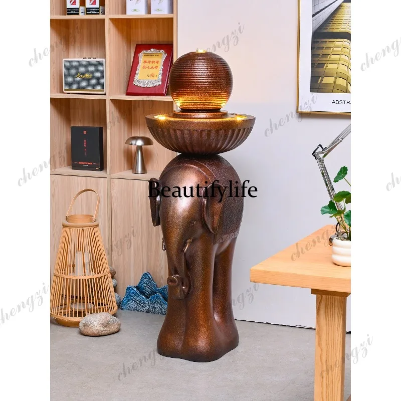 Landscape flowing water ornament, home living room entryway feng shui balloon for wealth decor, auspicious circulating