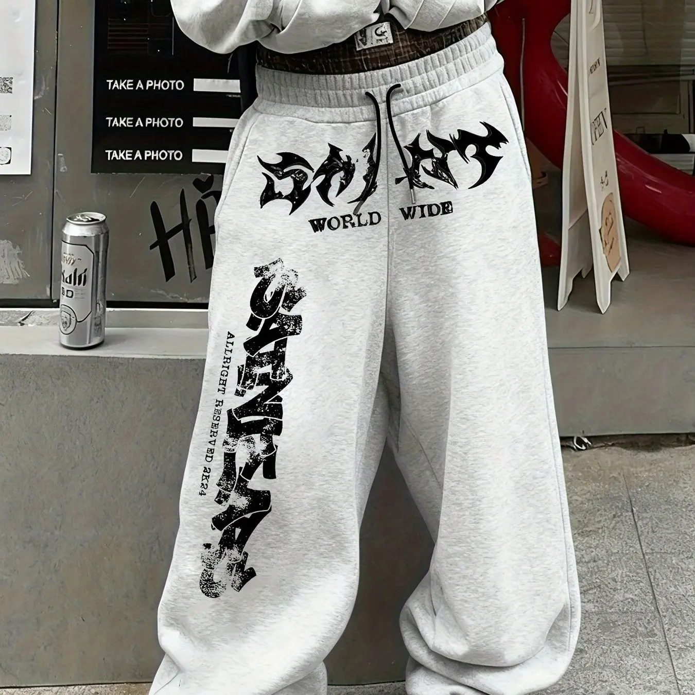 سراويل رياضية كاجوال فضفاضة برباط بلون سادة متعددة الاستخدامات للرجال لفصل الربيع والخريف سراويل غير رسمية منزلية للرجال في الهواء الطلق #1