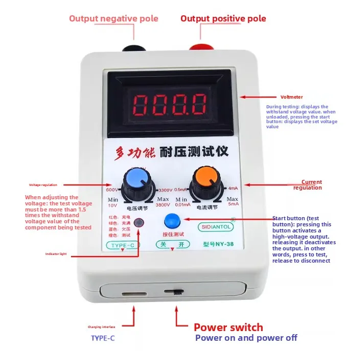 Multi-Function DC Withstand Voltage Tester for Transistors, Diodes, Triodes, MOSFETs – High Voltage Test Tool