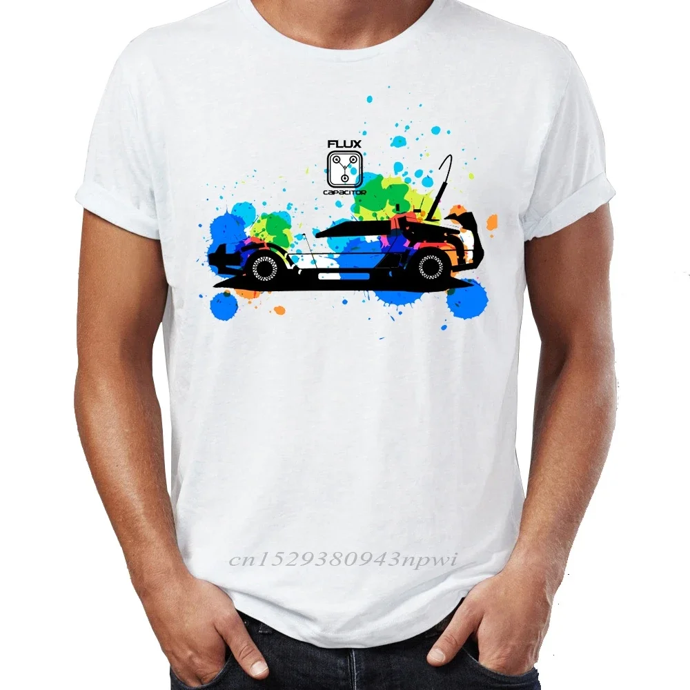 Brand New Men T Shirts 100% Cotton Back To The Future DeLorean Time Traveling Car DMC-12 Funny Badass O-neck Tee Shirts Oversize