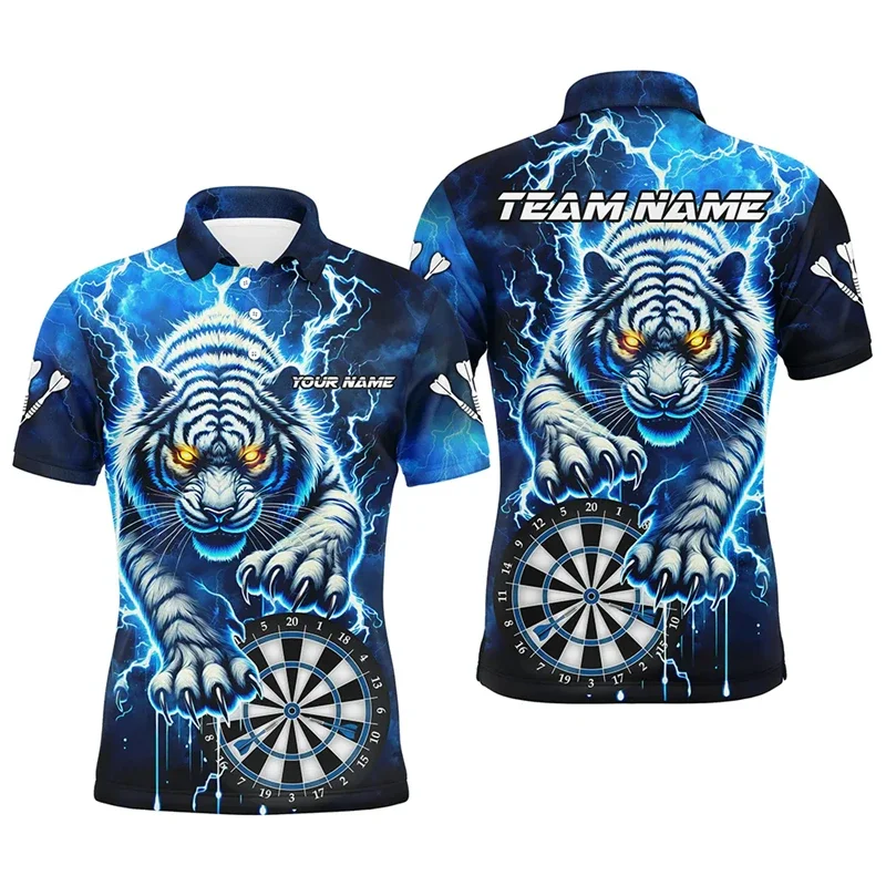 

Fashion Darts Graphic Polo Shirts Custom Name 3D Printed Mens Short Sleeve Polo Shirt Trend Oversized Breathable Team Uniforms
