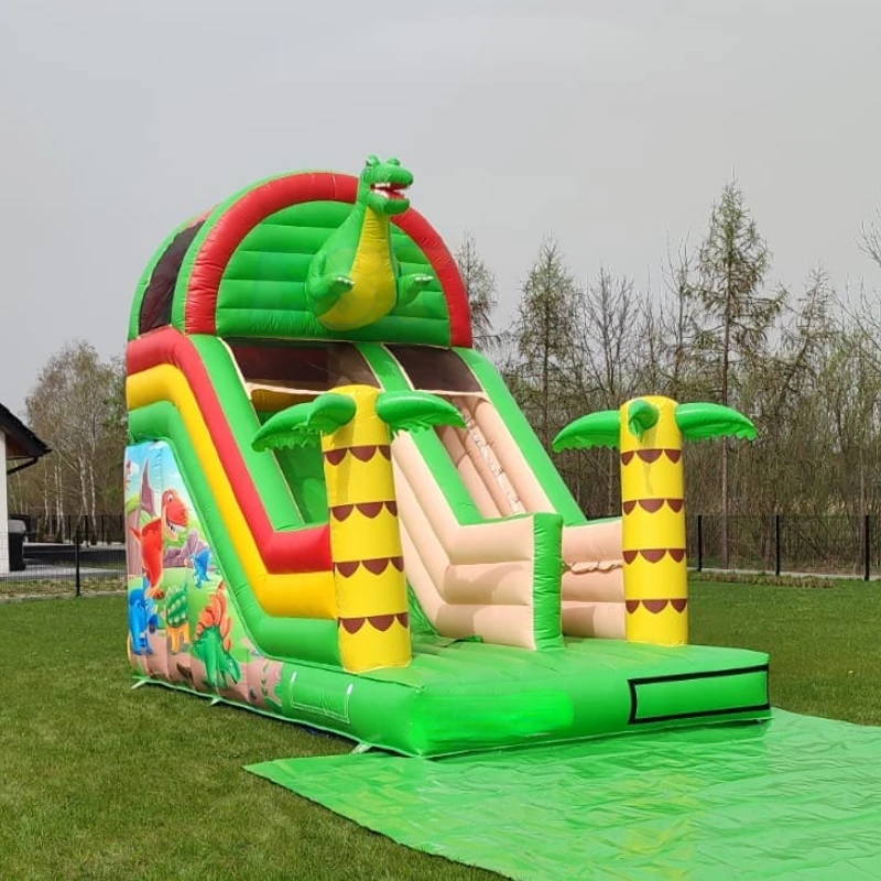 

Надувная горка-батут для детей в стиле джунглей с динозаврами для уличных парков развлечений, надувной бассейн-горка, надувной замок-горка для продажи