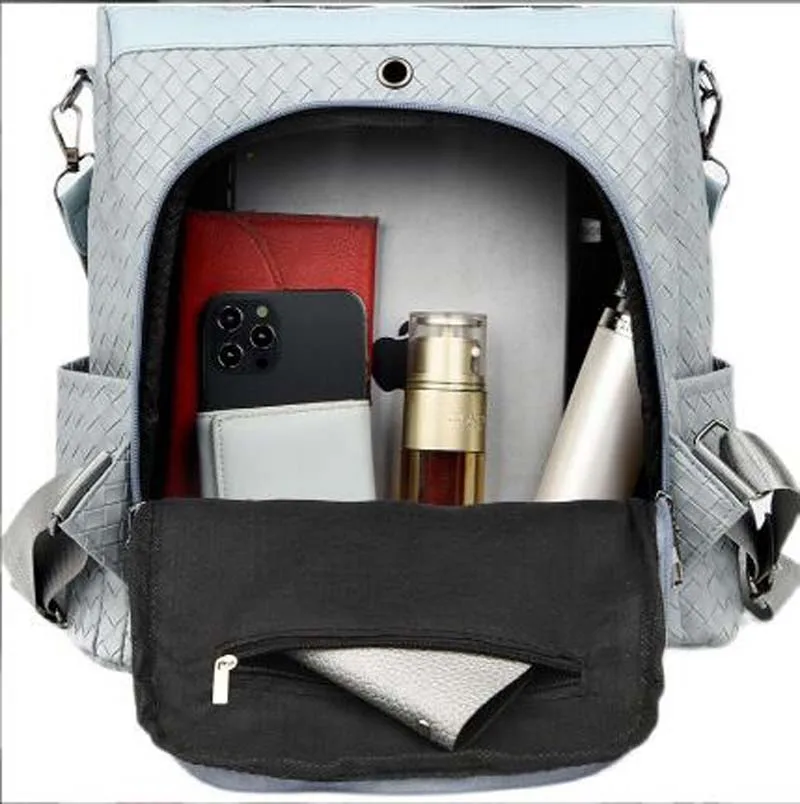 New Fashion High Quality Soft Leather Backpack Women's Large Capacity School Bag Travel Shoulder Bags Anti Theft Backpacks