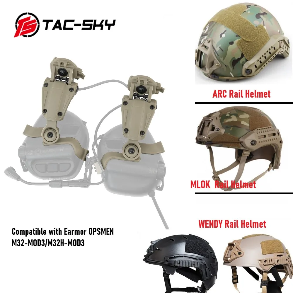 

TS TAC-SKY Tactical Helmet Rail Adapter ARC/WENDY/MTEK Rail Compatible with EARMOR M32-MOD3 / M32H-MOD3 Civilian Headset