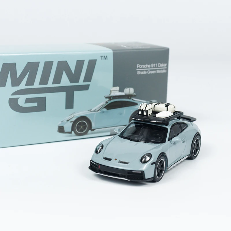 MINIGT 1:64 Model Car 911 Alloy Dakar Shade Green Metallic MGT00780-CH