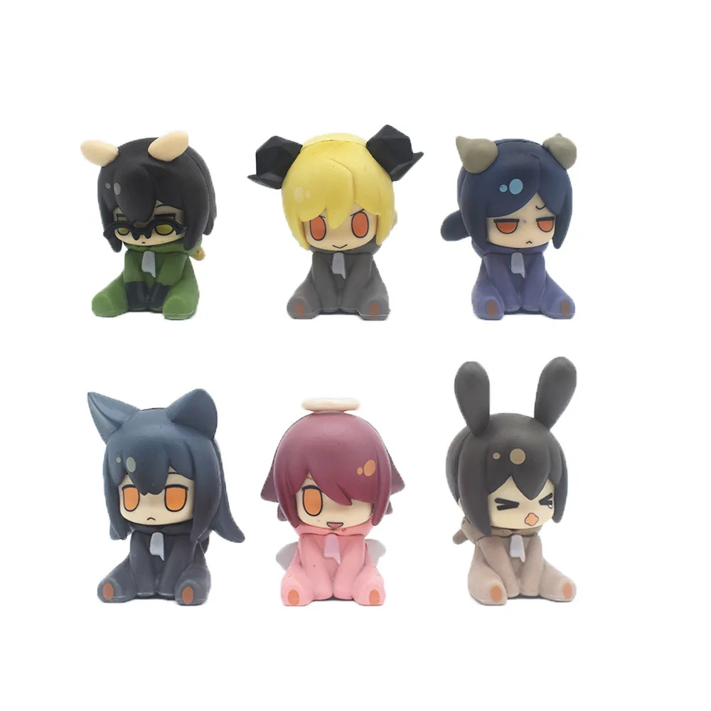 6Pcs/1Set Arknights Anime Figure Muelsyse Ho'olheyak Figurine 8cm PVC Kawaii Statue Model Collectible Desk Ornament Gifts Toys