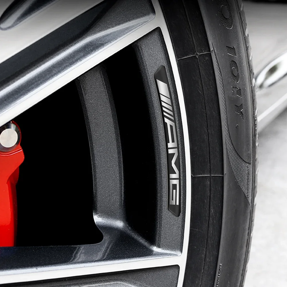 メルセデスベンツAMG A B C E S GLA GLB GLC GLE CLA G RクラスW205 W210 4MATIC用カースタイリングアルミホイールリムステッカーデカール4枚