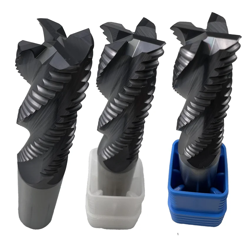 

CNC Machine Wave Edge Milling Cutter 4-Blade Carbide Tungsten Steel Corrugated Rough Milling Cutter 4 6 8 10 12 14 16 18mm 20mm