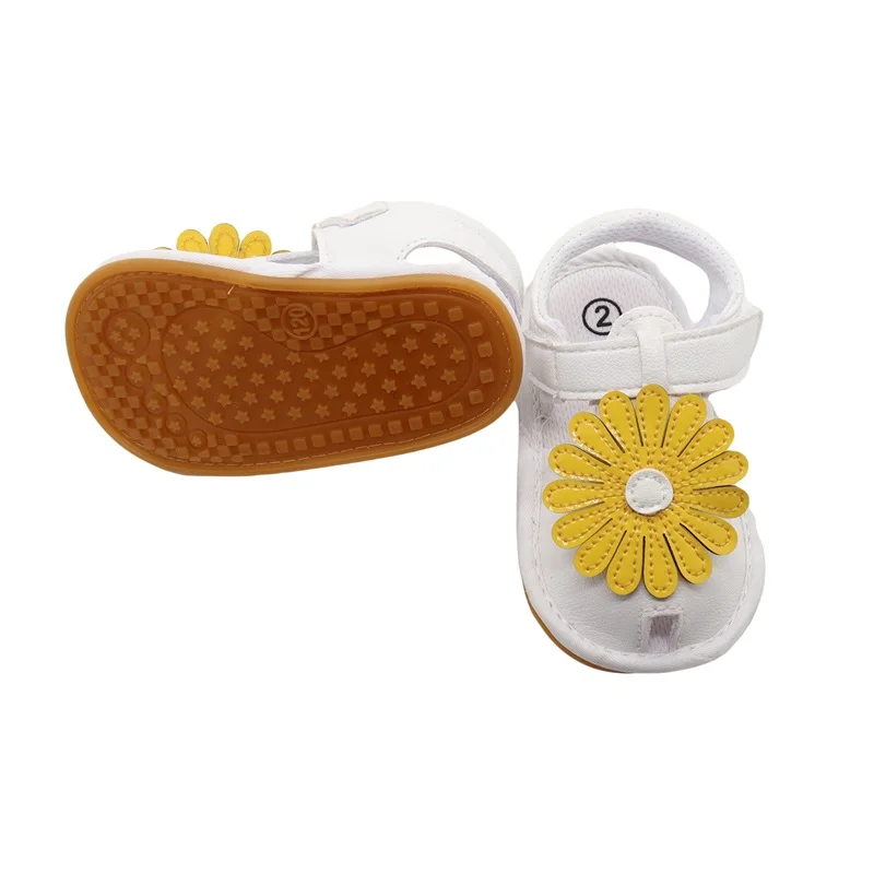 0-18M Infant Baby Girls Sandals Summer Flower Decor Anti-Slip Soft Sole Princess Shoes Beach Slipper Toddler First Walkers Shoes