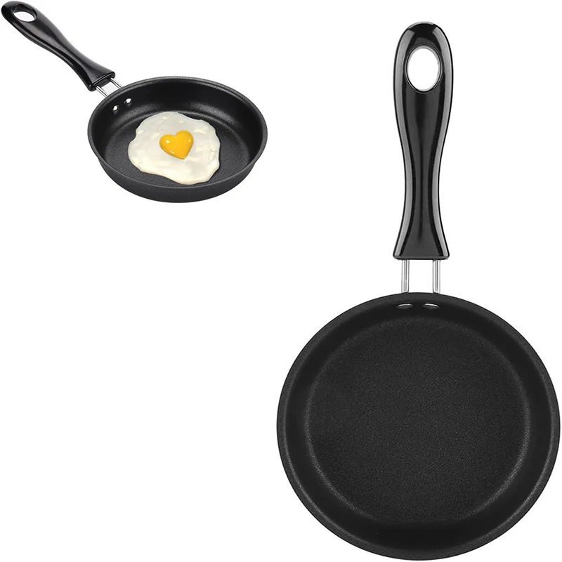 Mini-Bratpfanne, antihaftbeschichtet, kleine Bratpfanne, 12 cm, tragbar, für Camping, Kochen, Omelette, Pfanne für Gasherd, Induktionskochfeld, Küchenkochgeschirr
